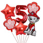 1Set Cartoon Paw Patrol Ryder Birthday Decoration - Aluminum Film Balloon Set Dog Chase Skye Marshall - Party Supplies Children Toys-Red 6pcs 5-