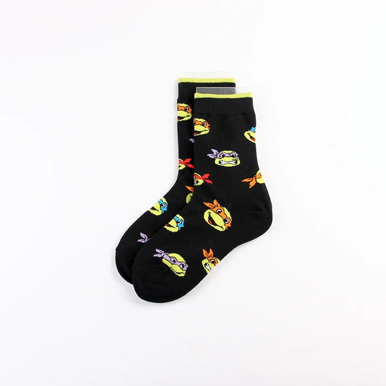 Teenage Mutant Ninja Turtles Skateboard Socks - Men & Women Hip Hop Print - Personality Casual Long Breathable Sock-1 a pair-one size-