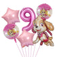 1Set Cartoon Paw Patrol Ryder Birthday Decoration - Aluminum Film Balloon Set Dog Chase Skye Marshall - Party Supplies Children Toys-Pink 6pcs 9-