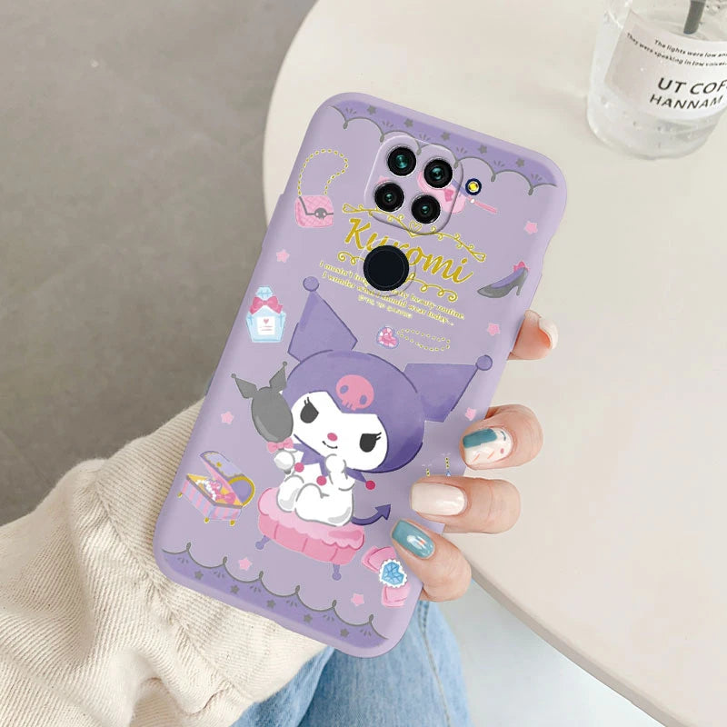 Cute Cartoon Kuromi Melody Cinnamoroll Phone Case - Anti-drop Cases - Xiaomi Redmi Note 9 Back Cover - Girl Boys for Redmi Note 9 - Xiaomi Redmi Note 9 - Anime Fan Gift-Kcz-sanlo55-Redmi Note 9-
