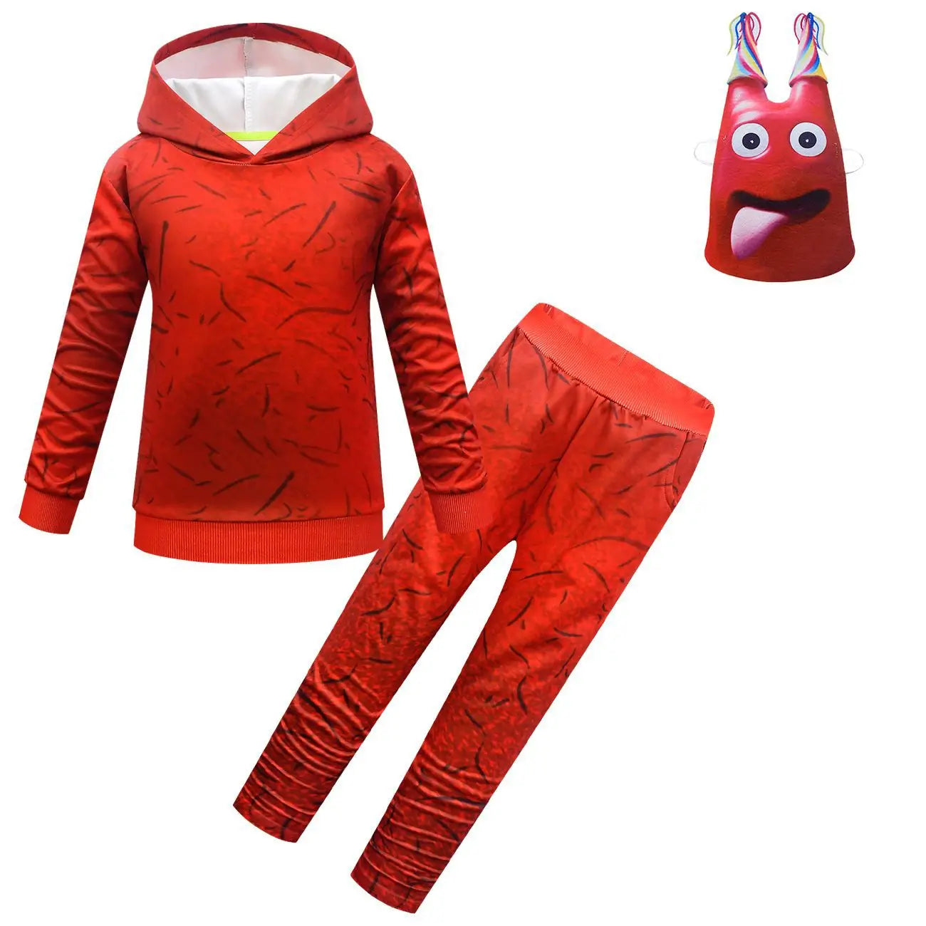Garten of Banban Costume - Fire Demon Game Doll Cosplay Clothing, Includes Flynn Steve Nabnabr Jumbo Josh Peluche Kids Hoodie, Pants, and Mask-5227 6026 mask-110cm-