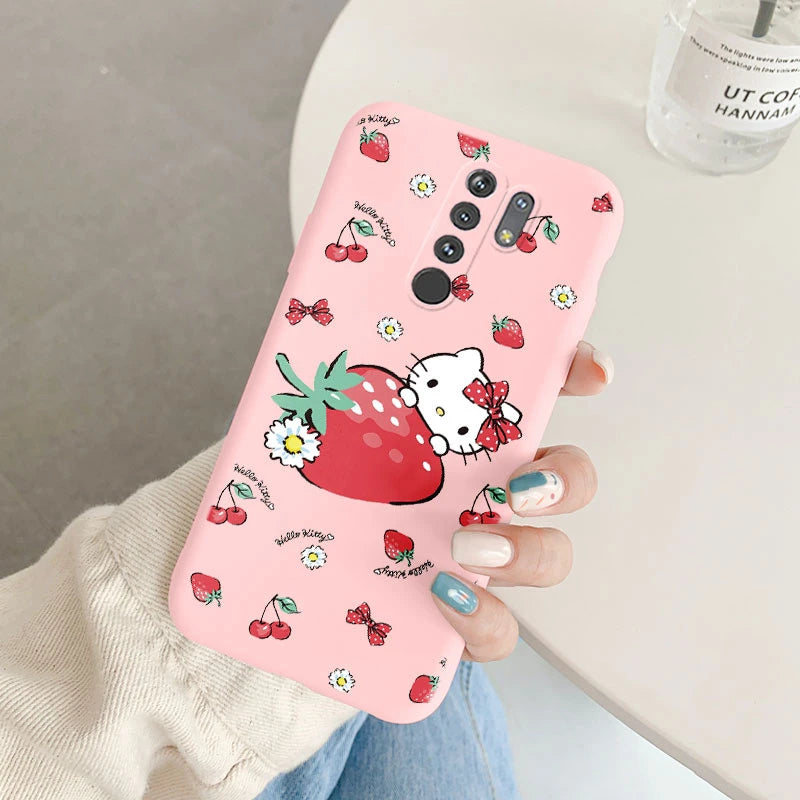 Cartoon Phone Case Kuromi Melody Cinnamoroll - Anti-drop Silicone Case - Xiaomi POCO M2 Redmi 9 Back Cover - Girl Boys for Redmi 9 - Xiaomi Redmi 9 - Anime Fan Gift-Kqf-sanlo32-Redmi 9-