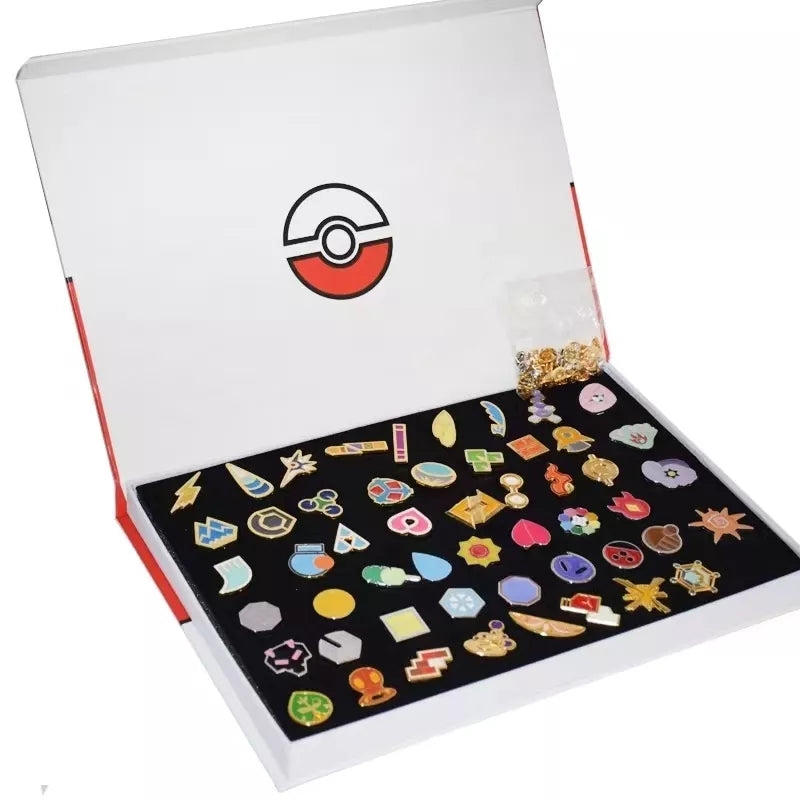 Pokemon Gym Badges Collection - Kanto Johto Hoenn Sinnoh Pins Brooches - Unique Pocket Monster Gift-