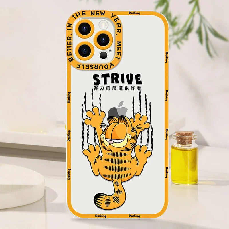 Garfield's Humorous World - Samsung Galaxy Case - Compatible with S23, S22 Ultra, S21 FE, S20, S10 Plus, Note 20, 10, A32, A52S, A52, A72, A13, A53, A73.-