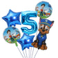 1Set Cartoon Paw Patrol Ryder Birthday Decoration - Aluminum Film Balloon Set Dog Chase Skye Marshall - Party Supplies Children Toys-Blue 6pcs 5-