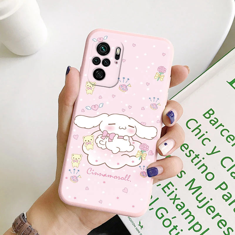 Kuromi Rabbit Kawai Cartoon Anime Soft Phone Cover - For Poco M5S PocoM5S Case - Bumper Sanrio Cinnamonroll - For Poco M5 S - Xiaomi Poco M5S - Anime Fan Gift-Kqf-sanlo19-Poco M5S-
