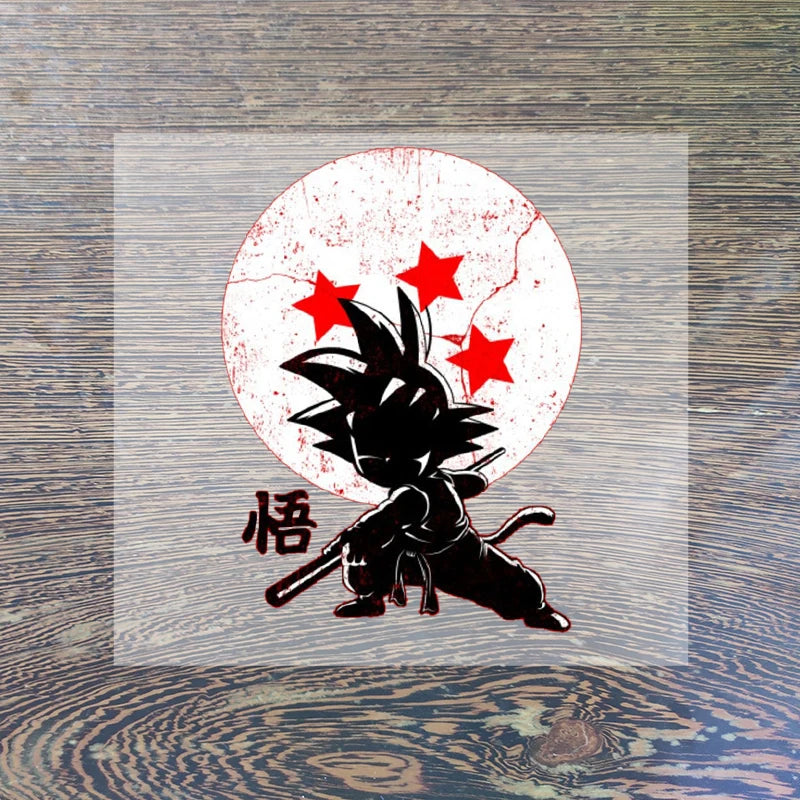 Dragon Ball Clothes Sticker Son Goku Patches Cartoon Anime Iron on Clothing Patches Heart Transfer Applique Hot Thermal Sticker-QLZ187-5-8cm-