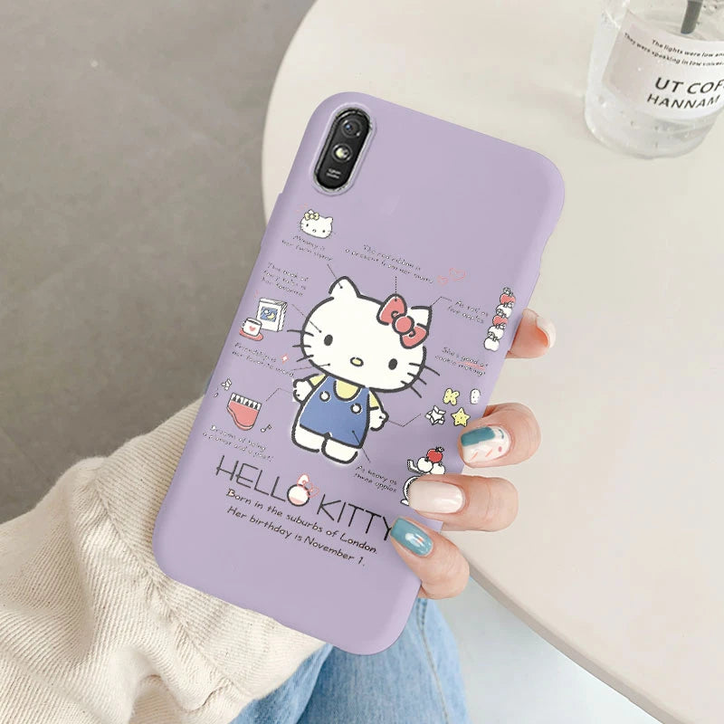 Cute Cartoon Phone Case - Anti-drop Soft Kuromi Melody Cinnamoroll Case - Xiaomi Redmi 9A 9AT Back Cover - Girl Boys for Redmi 9a - Xiaomi Redmi 9A - Anime Fan Gift-Kcz-sanlo36-Redmi 9A-