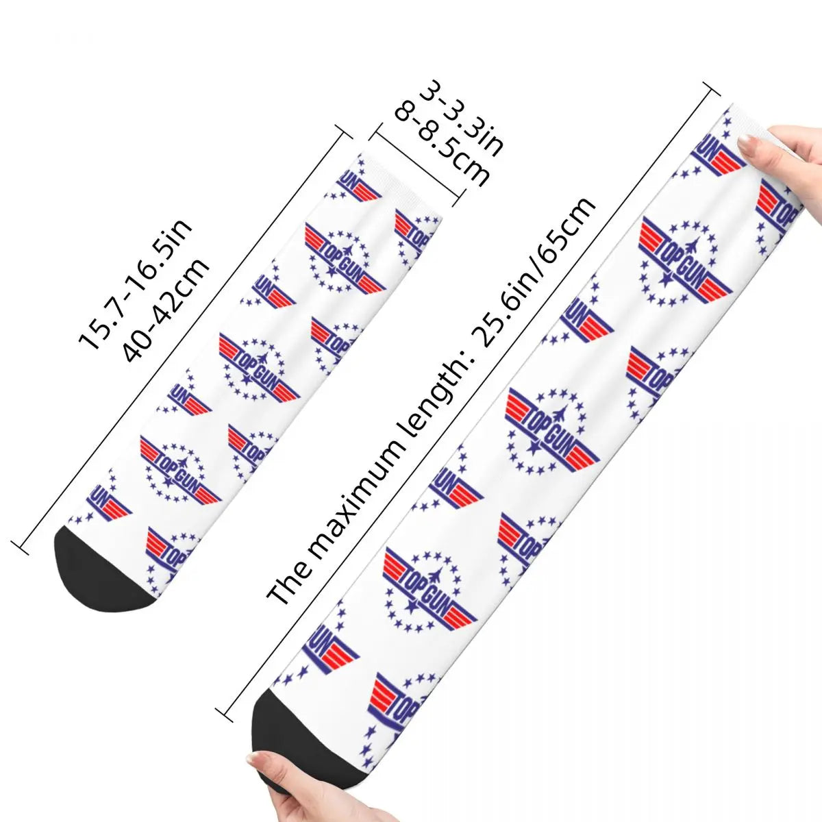 Top Gun Vintage Skateboard Socks - Happy Funny Male Men's Harajuku - Women's Stockings for All Seasons-as the picture shown-One Size-