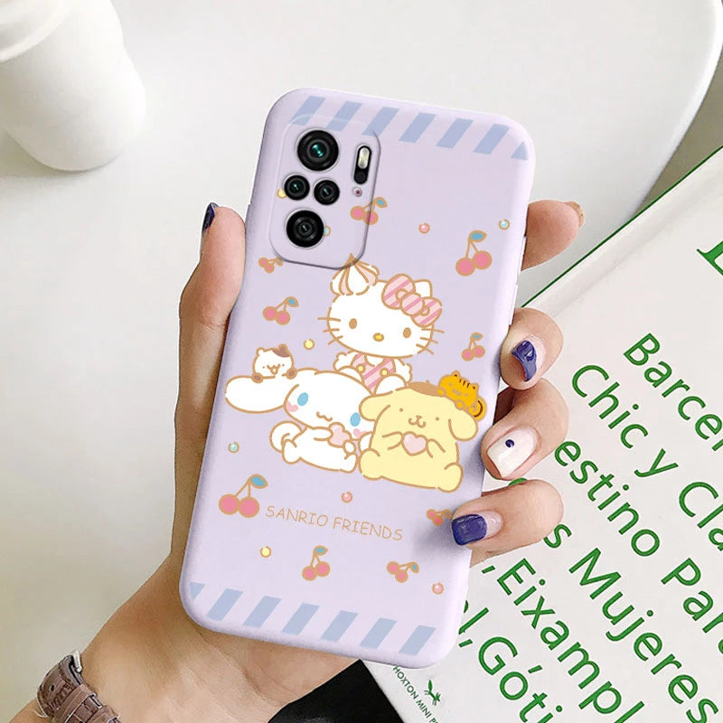 Kuromi Rabbit Kawai Cartoon Anime Soft Phone Cover - For Poco M5S PocoM5S Case - Bumper Sanrio Cinnamonroll - For Poco M5 S - Xiaomi Poco M5S - Anime Fan Gift-Kcz-sanlo11-Poco M5S-