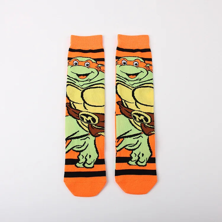 Teenage Mutant Ninja Turtles Skateboard Socks - Men & Women Hip Hop Print - Personality Casual Long Breathable Sock-17 a pair-one size-