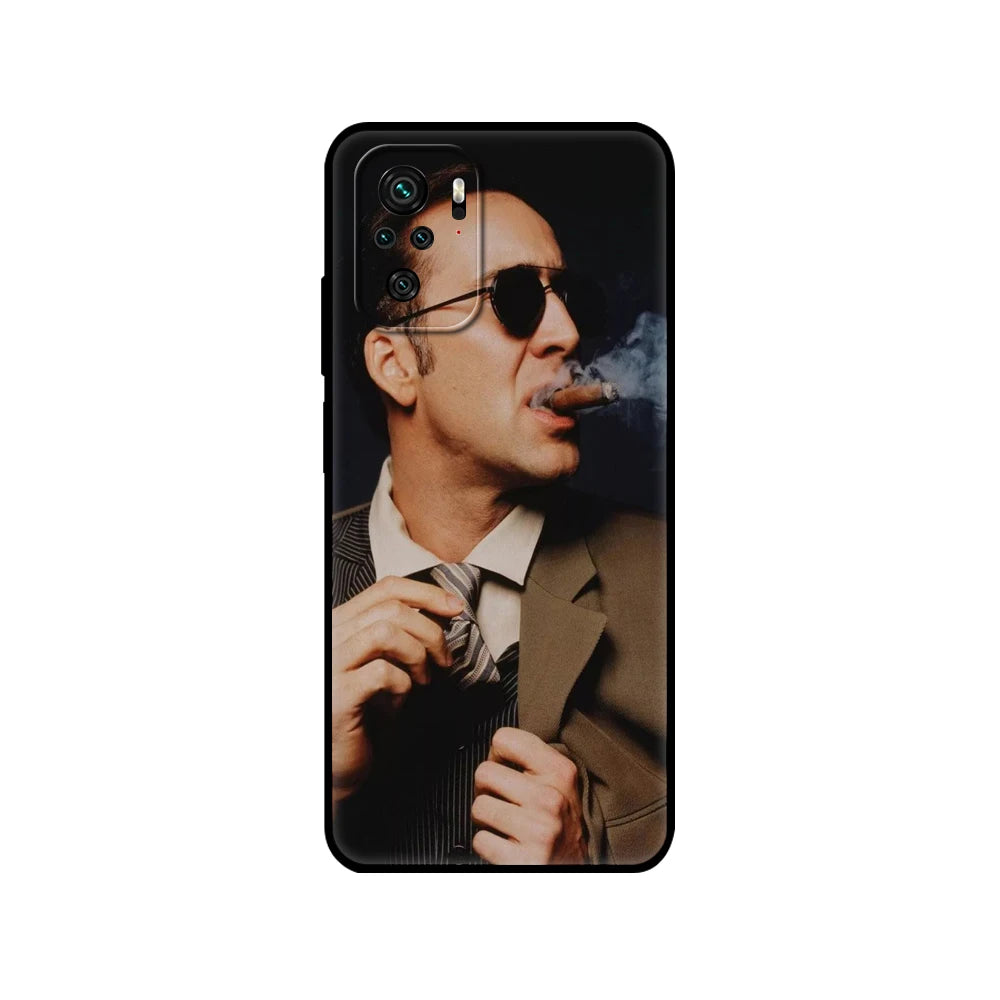 Nicolas Cage Tribute - Xiaomi Redmi Phone Case - Fits 9T, Note 9T, Note 10 5G, 4G Pro, 10S - Black TPU Material.-92624-For Xiaomi Redmi 9T-