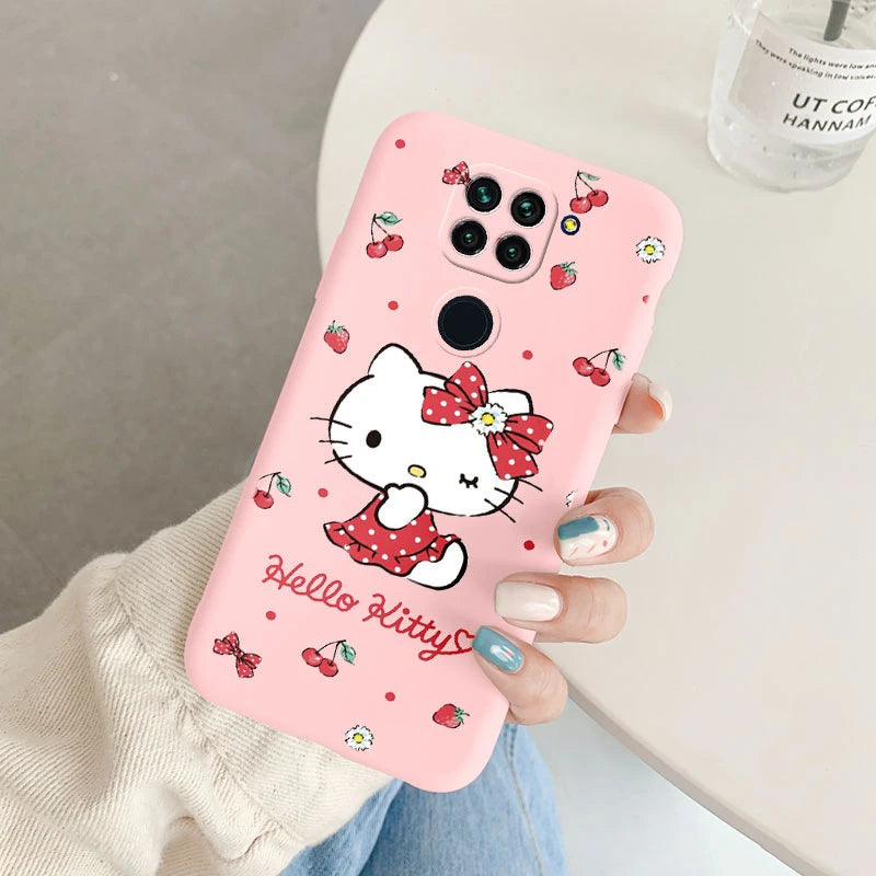 Cute Cartoon Kuromi Melody Cinnamoroll Phone Case - Anti-drop Cases - Xiaomi Redmi Note 9 Back Cover - Girl Boys for Redmi Note 9 - Xiaomi Redmi Note 9 - Anime Fan Gift-Kqf-sanlo43-Redmi Note 9-