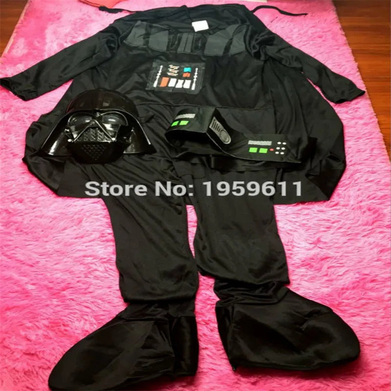 Boys and Girls Children's Promo Darth Star Costume - Halloween Cosplay Cloth Sets with Mask, Perfect for Christmas and New Year Gifts for Kids-