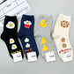Popcorn Cheese Cartoon Food Print Socks - Woman Cotton Korean Soft Kawaii - Autumn Winter Casual Ladies Stockings-