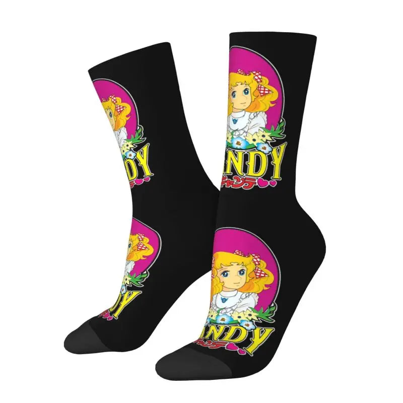 Candy Candy Anime Dress Socks - Funny Mens & Unisex - Warm 3D Printing - Manga TV Crew Socks-