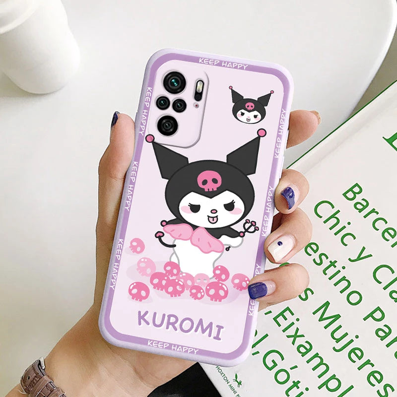 Kuromi Rabbit Kawai Cartoon Anime Soft Phone Cover - For Poco M5S PocoM5S Case - Bumper Sanrio Cinnamonroll - For Poco M5 S - Xiaomi Poco M5S - Anime Fan Gift-Kcz-sanlo28-Poco M5S-