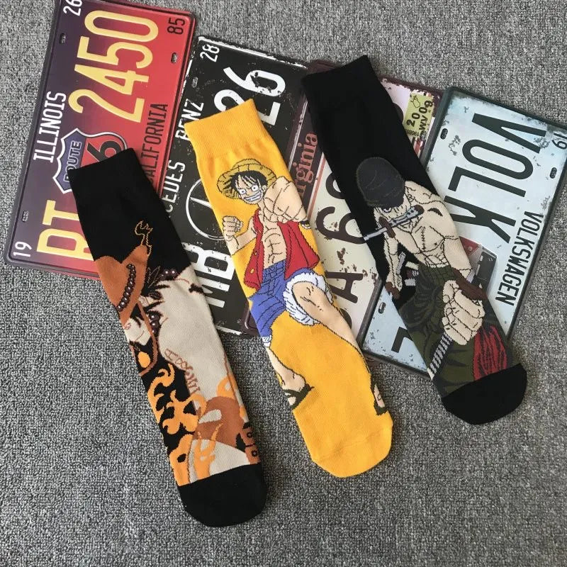 One Piece Luffy Ace Zoro Cosplay Short Socks - Anime Adult Unisex - Costume Accessories Xmas Gift-