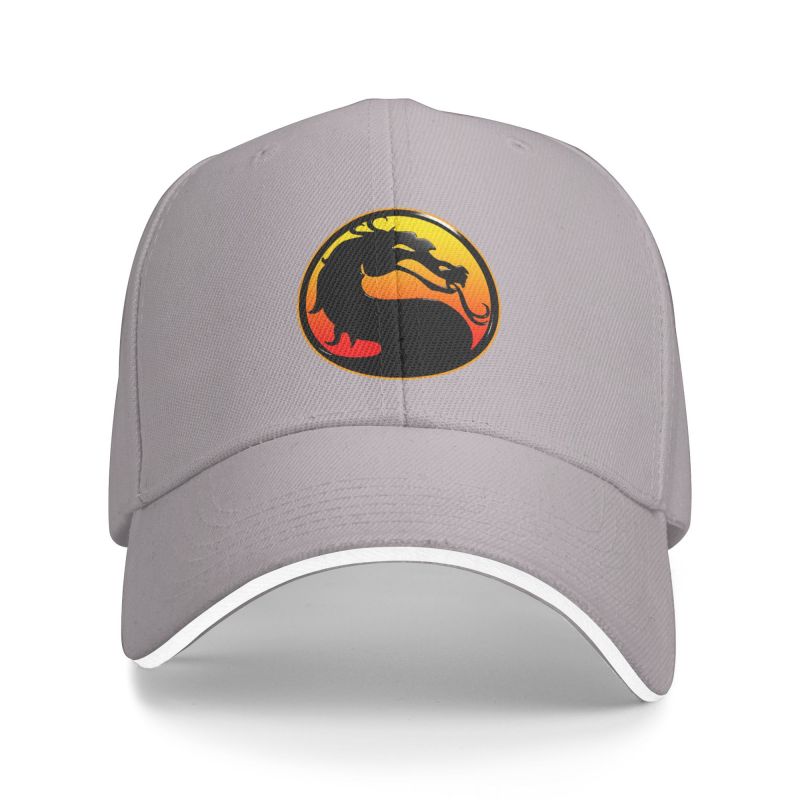 Mortal Kombat - Vintage Dragon - Snapback Baseball Cap - Summer Hat For Men and Women-Gray-Baseball Cap-