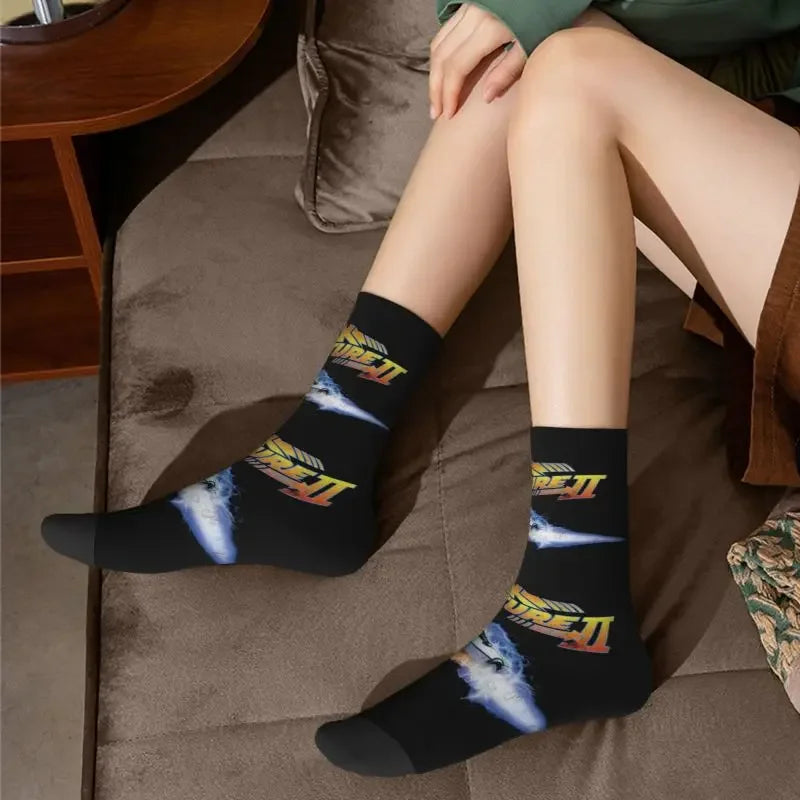 Back To The Future Dress Socks - Fun Mens & Unisex - Breathable 3D Print - Sci-Fi Film Crew Socks-