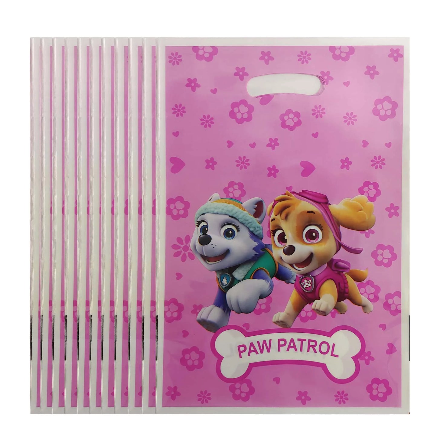 Paw Patrol Pink Birthday Skye Theme Party Decorations - Tableware Set Paper Plates Cups Napkins - For Kid Party Supplies Toy Gifts-10pcs Gift Bags-Other-
