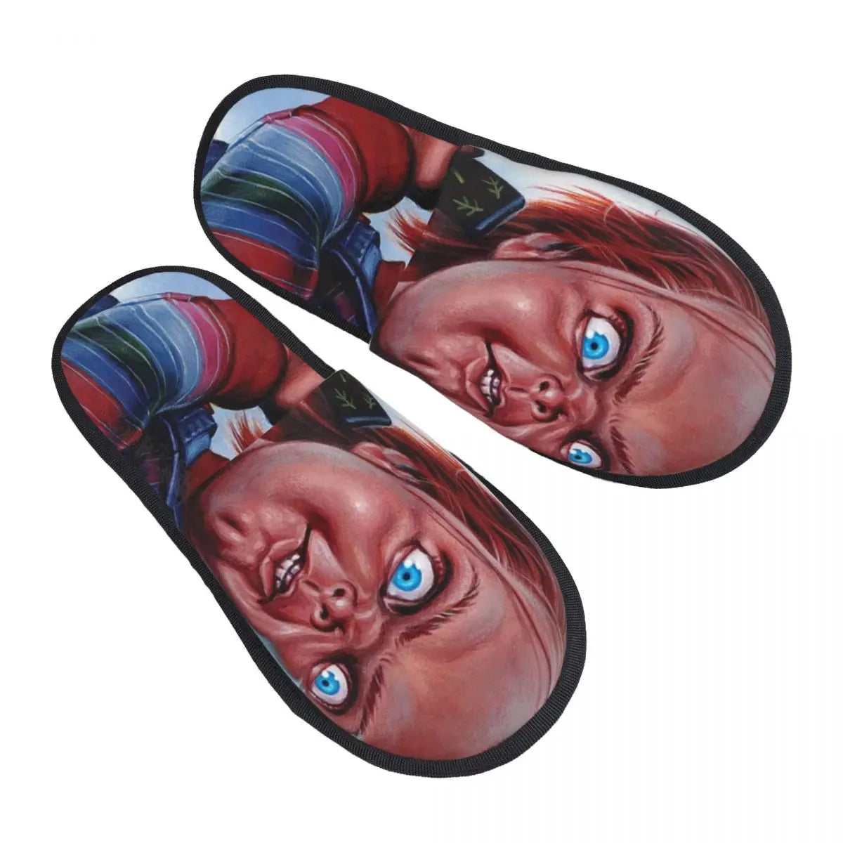 Memory Foam Slippers - Women's Comfy Warm Horror Chucky House Slippers-14-M-