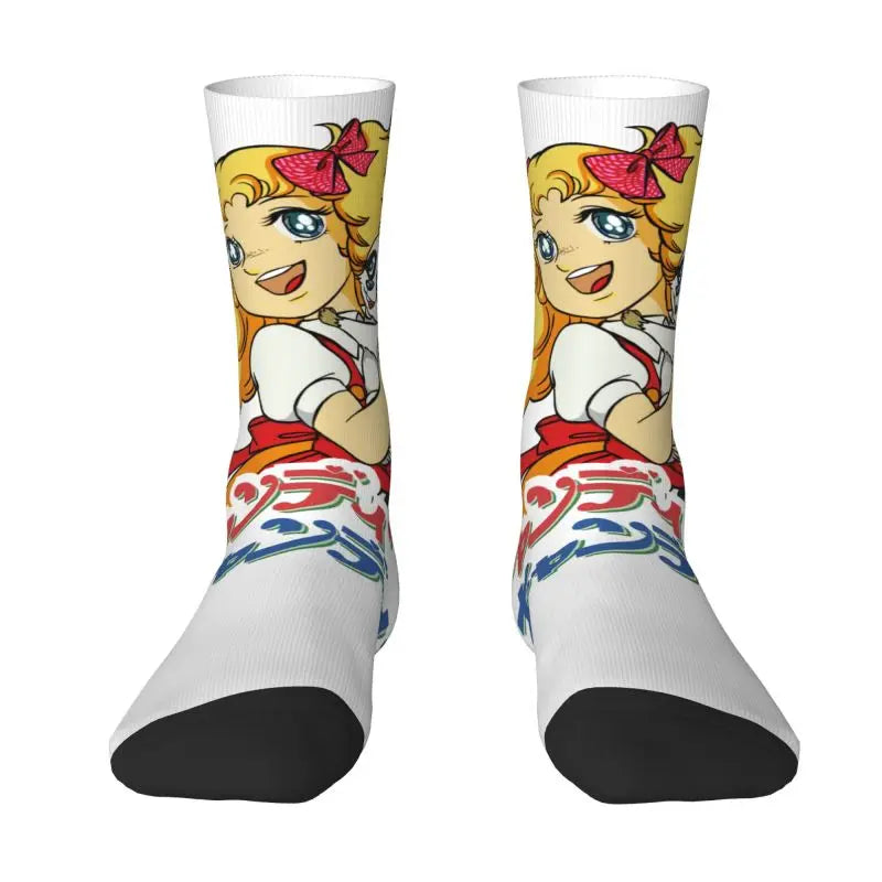 Candy Candy Anime Dress Socks - Funny Mens & Unisex - Warm 3D Printing - Manga TV Crew Socks-6-Fashion Socks-