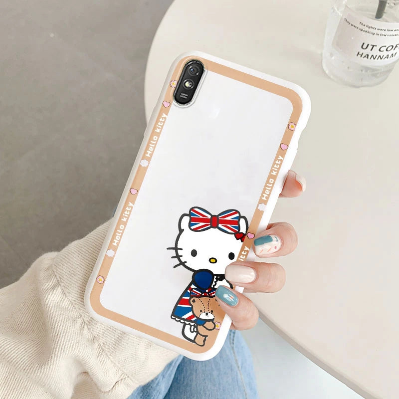 Cute Cartoon Phone Case - Anti-drop Soft Kuromi Melody Cinnamoroll Case - Xiaomi Redmi 9A 9AT Back Cover - Girl Boys for Redmi 9a - Xiaomi Redmi 9A - Anime Fan Gift-Kba-sanlo30-Redmi 9A-