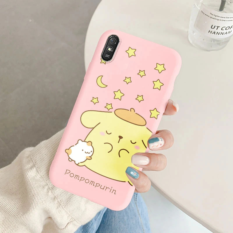 Cute Cartoon Phone Case - Anti-drop Soft Kuromi Melody Cinnamoroll Case - Xiaomi Redmi 9A 9AT Back Cover - Girl Boys for Redmi 9a - Xiaomi Redmi 9A - Anime Fan Gift-Kqf-sanlo45-Redmi 9A-