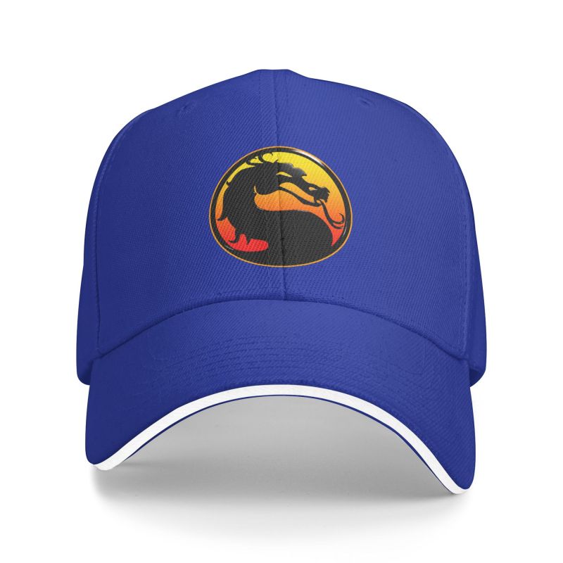 Mortal Kombat - Vintage Dragon - Snapback Baseball Cap - Summer Hat For Men and Women-Blue-Baseball Cap-