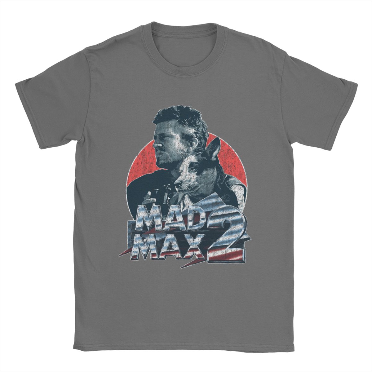 Mad Max - T-Shirt 100% Cotton - Classic 1980's Action - Movie Buff Fanwear-Dark Grey-S-