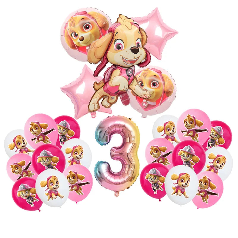 Paw Patrol Pink Birthday Skye Theme Party Decorations - Tableware Set Paper Plates Cups Napkins - For Kid Party Supplies Toy Gifts-24pcs-number3-Other-