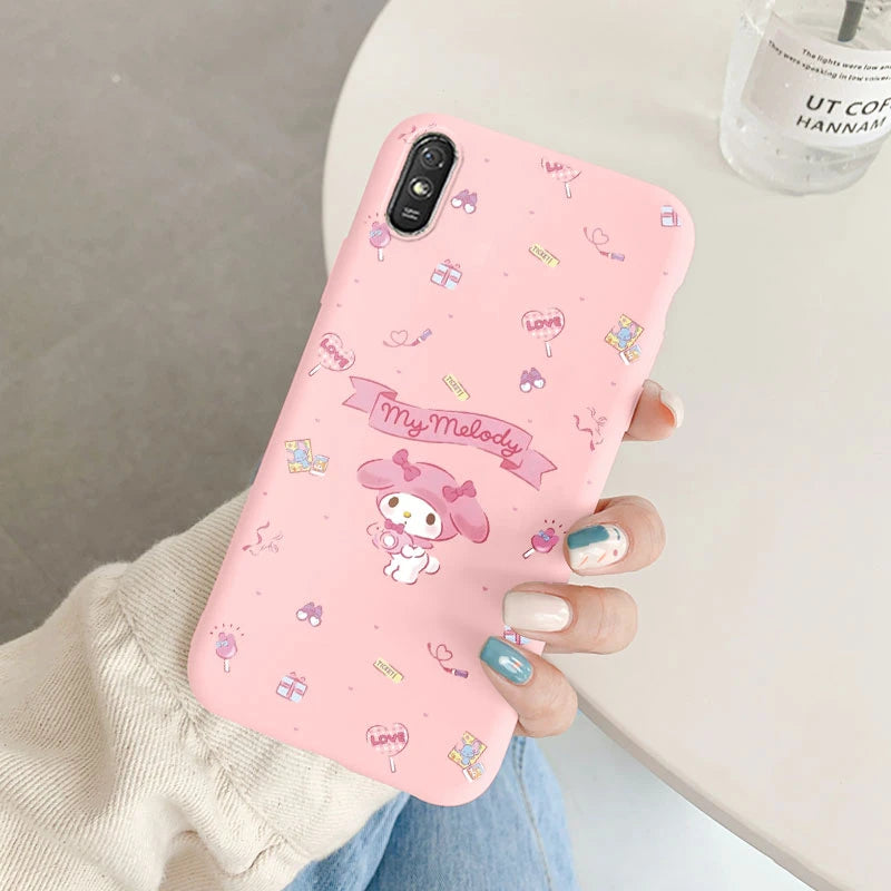 Cute Cartoon Phone Case - Anti-drop Soft Kuromi Melody Cinnamoroll Case - Xiaomi Redmi 9A 9AT Back Cover - Girl Boys for Redmi 9a - Xiaomi Redmi 9A - Anime Fan Gift-Kqf-sanlo51-Redmi 9A-
