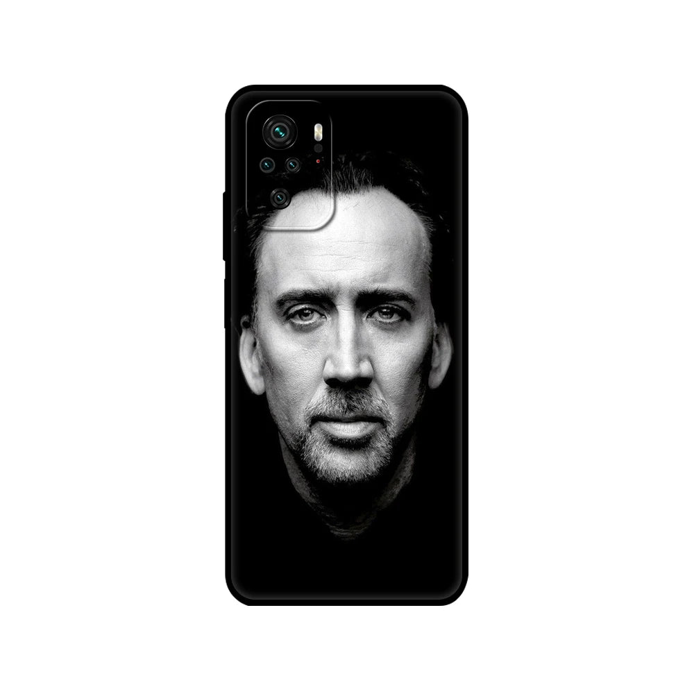 Nicolas Cage Tribute - Xiaomi Redmi Phone Case - Fits 9T, Note 9T, Note 10 5G, 4G Pro, 10S - Black TPU Material.-92629-For Xiaomi Redmi 9T-