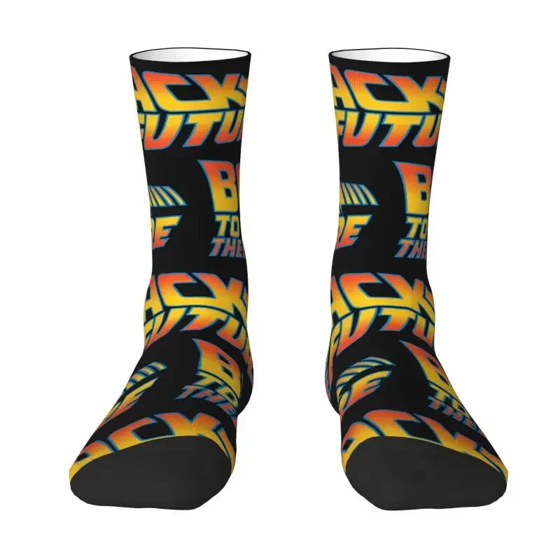 Back To The Future Dress Socks - Fun Mens & Unisex - Breathable 3D Print - Sci-Fi Film Crew Socks-9-Crew Socks-