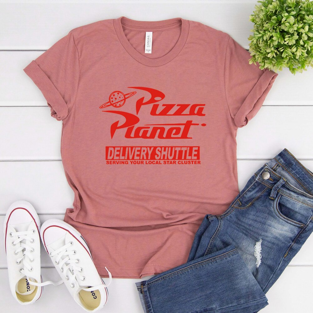 Pizza Planet Shirt - Vacation T-Shirt - Retro Television And Video - 1990s Garment-Heather Mauve-S-