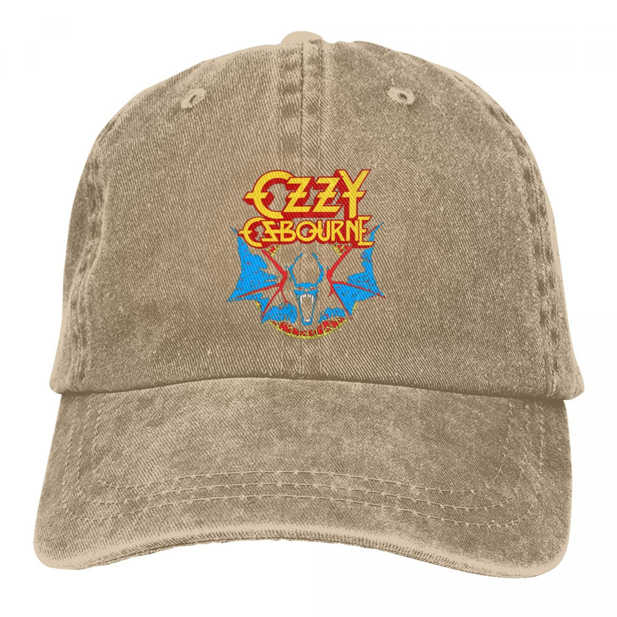 Ozzy Osbourne Rock Bat Prince Of Darkness - Snapback Baseball Cap - Summer Hat For Men and Women-Khaki-One Size-