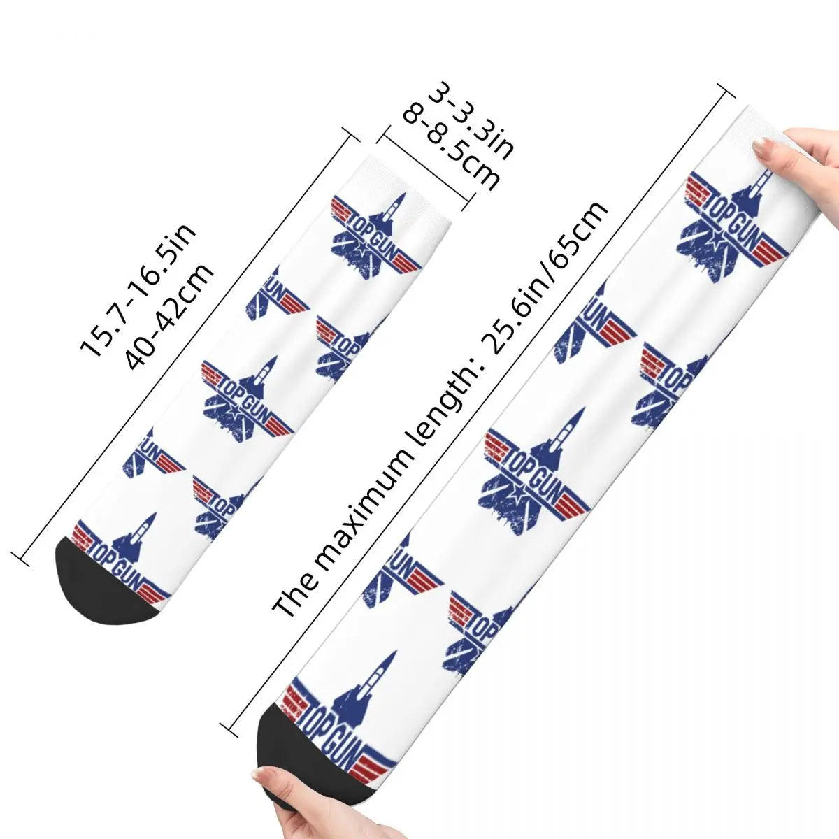 Top Gun Classic Polyester Socks - New Male & Women's Crazy Design - 80s Movies Skateboard for All Seasons-as the picture shown-One Size-