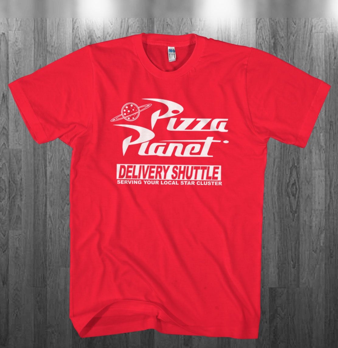 Pizza Planet Shirt - Vacation T-Shirt - Retro Television And Video - 1990s Garment-Red-S-