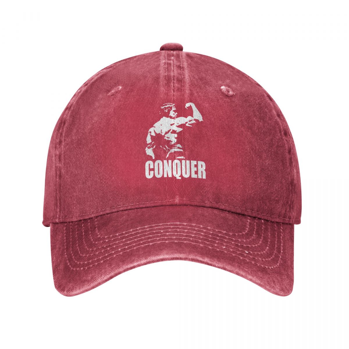 Conquer Arnold Schwarzenegger - Snapback Baseball Cap - Summer Hat For Men and Women-Red-One Size-