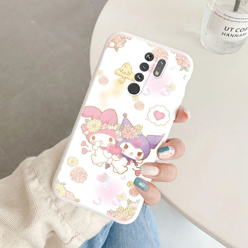 Cartoon Phone Case Kuromi Melody Cinnamoroll - Anti-drop Silicone Case - Xiaomi POCO M2 Redmi 9 Back Cover - Girl Boys for Redmi 9 - Xiaomi Redmi 9 - Anime Fan Gift-Kba-sanlo131-Redmi 9-