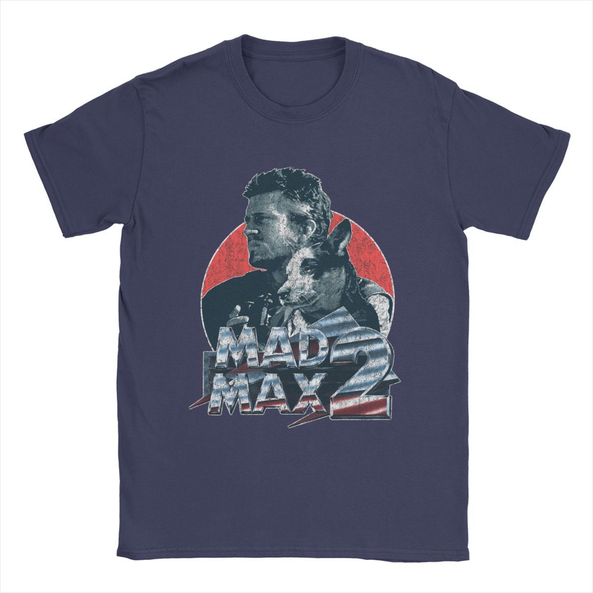 Mad Max - T-Shirt 100% Cotton - Classic 1980's Action - Movie Buff Fanwear-Navy Blue-S-