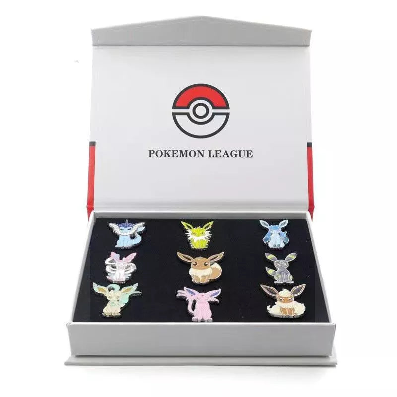 Pokemon Gym Badges Collection - Kanto Johto Hoenn Sinnoh Pins Brooches - Unique Pocket Monster Gift-Evees 3-