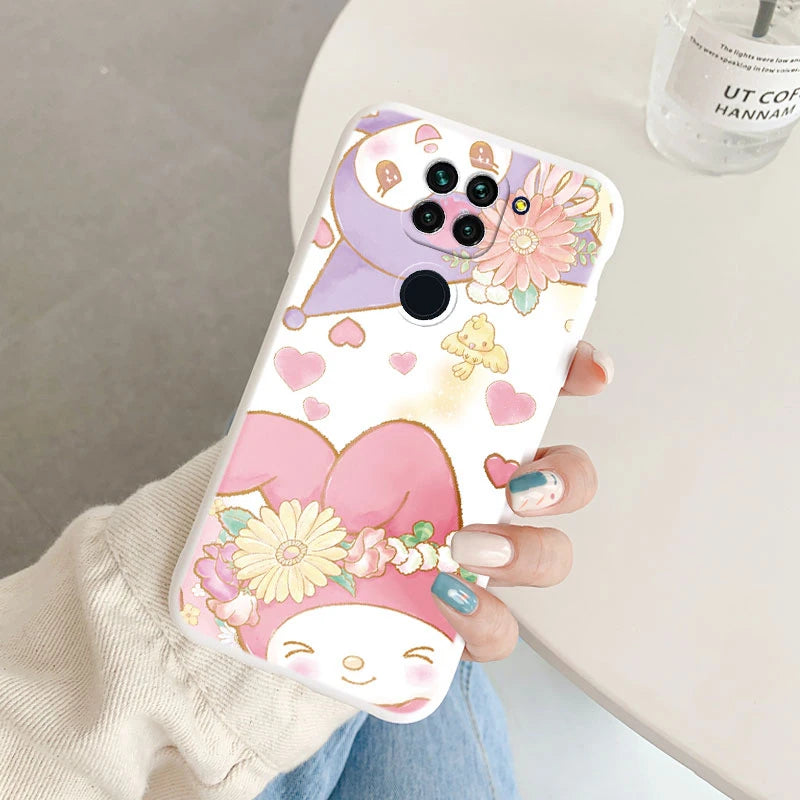 Cute Cartoon Kuromi Melody Cinnamoroll Phone Case - Anti-drop Cases - Xiaomi Redmi Note 9 Back Cover - Girl Boys for Redmi Note 9 - Xiaomi Redmi Note 9 - Anime Fan Gift-Kba-sanlo130-Redmi Note 9-