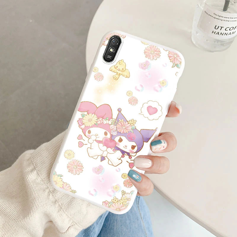 Cute Cartoon Phone Case - Anti-drop Soft Kuromi Melody Cinnamoroll Case - Xiaomi Redmi 9A 9AT Back Cover - Girl Boys for Redmi 9a - Xiaomi Redmi 9A - Anime Fan Gift-Kba-sanlo131-Redmi 9A-