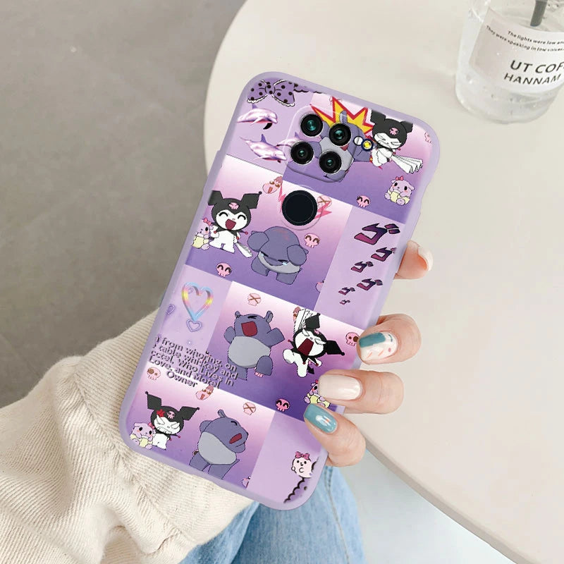 Cute Cartoon Kuromi Melody Cinnamoroll Phone Case - Anti-drop Cases - Xiaomi Redmi Note 9 Back Cover - Girl Boys for Redmi Note 9 - Xiaomi Redmi Note 9 - Anime Fan Gift-Kcz-sanlo82-Redmi Note 9-