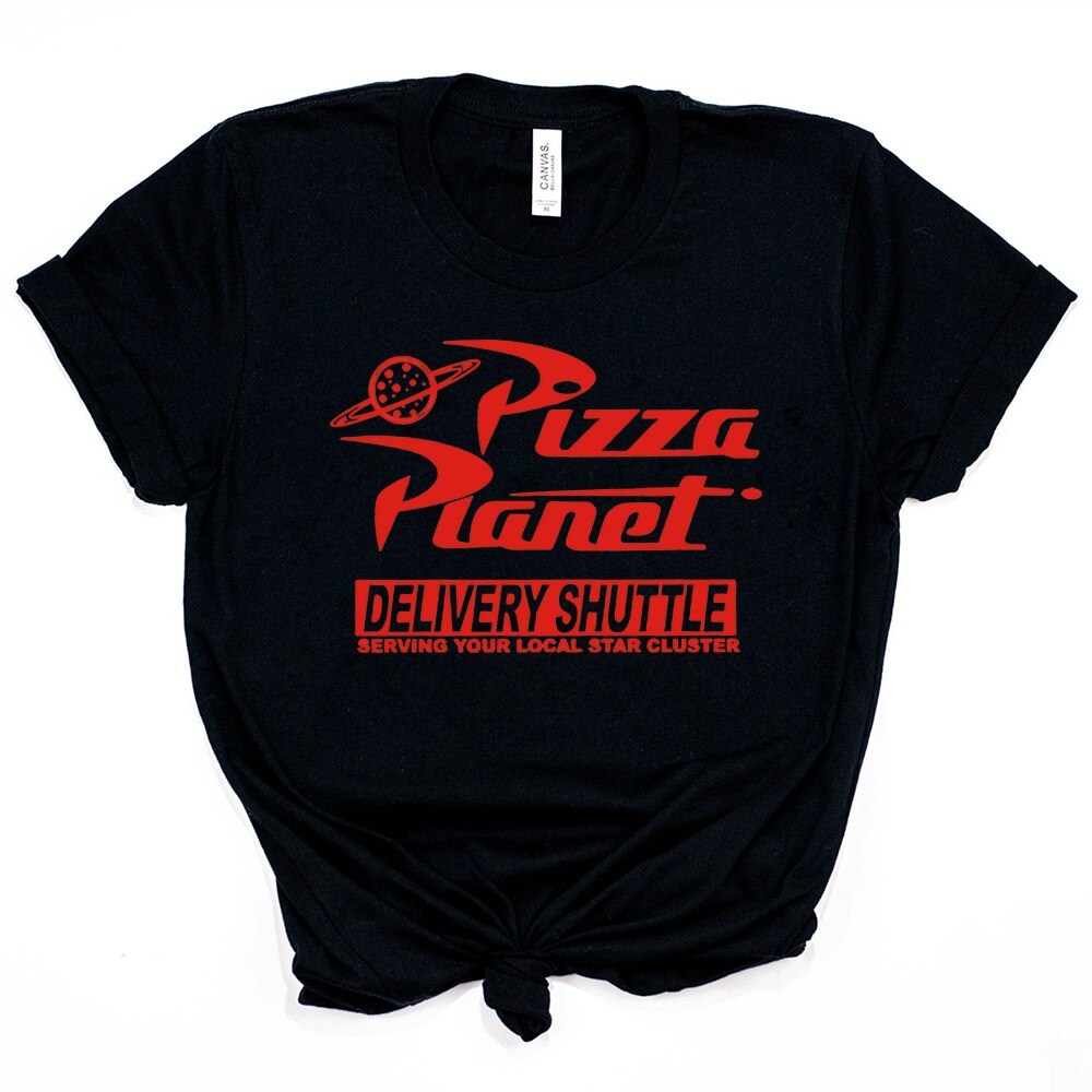 Pizza Planet Shirt - Vacation T-Shirt - Retro Television And Video - 1990s Garment-Black-S-