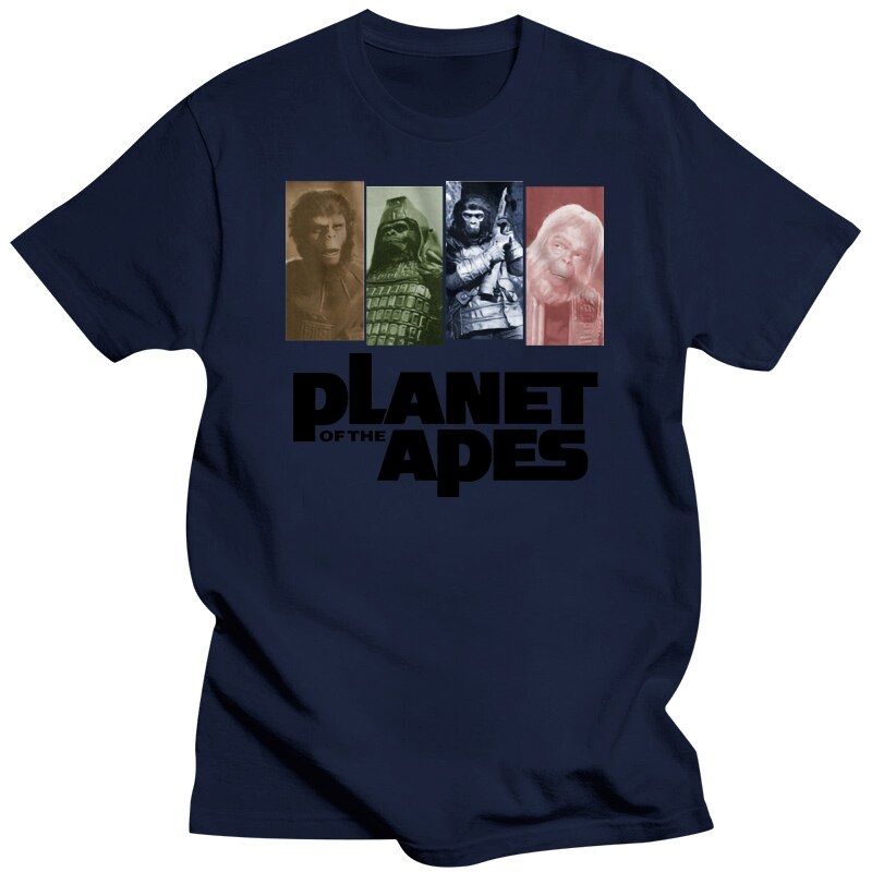 Planet Of The Apes - 1968 Movie Poster T-Shirt - Cult Movie Classic - Garment-blueMen-S-