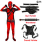 Anime Kids and Adults Superhero Deadpool Cosplay Costumes - Bodysuits with Attached Mask Suits for Halloween Party, Suitable for Boys and Girls-5pcs-317-110(100-110cm)-