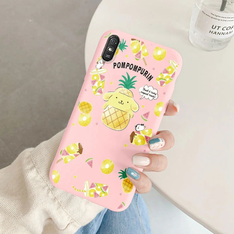 Cute Cartoon Phone Case - Anti-drop Soft Kuromi Melody Cinnamoroll Case - Xiaomi Redmi 9A 9AT Back Cover - Girl Boys for Redmi 9a - Xiaomi Redmi 9A - Anime Fan Gift-Kqf-sanlo50-Redmi 9A-